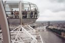 Looking out at the top of the London Eye