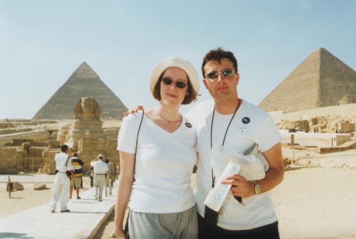 Giza pyramids and sphinx