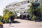 Melanie outside hotel Antares