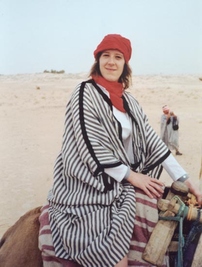 Melanie on her camel